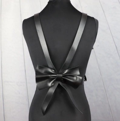 Oni - Gothic Bow Pu Leather Harness Belt