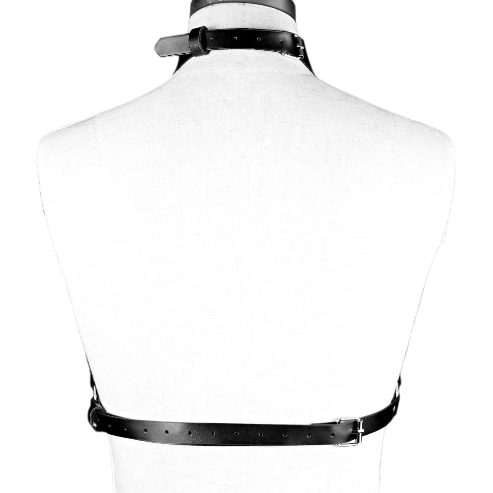 Avnas - Gothic PU Leather Layered Chains Harness Belt