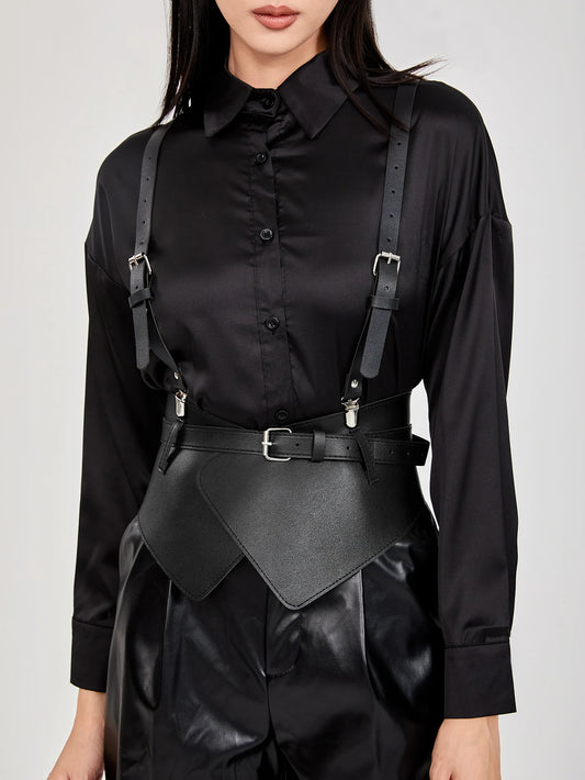 Gusion - PU Leather Gothic Irregular Statement Belt Harness