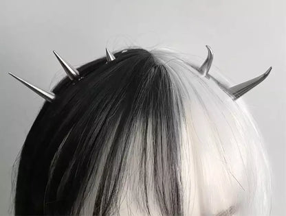 5 Pieces Punk Spike Hairpin Handmade Alloy Horn Cosplay Streetwear