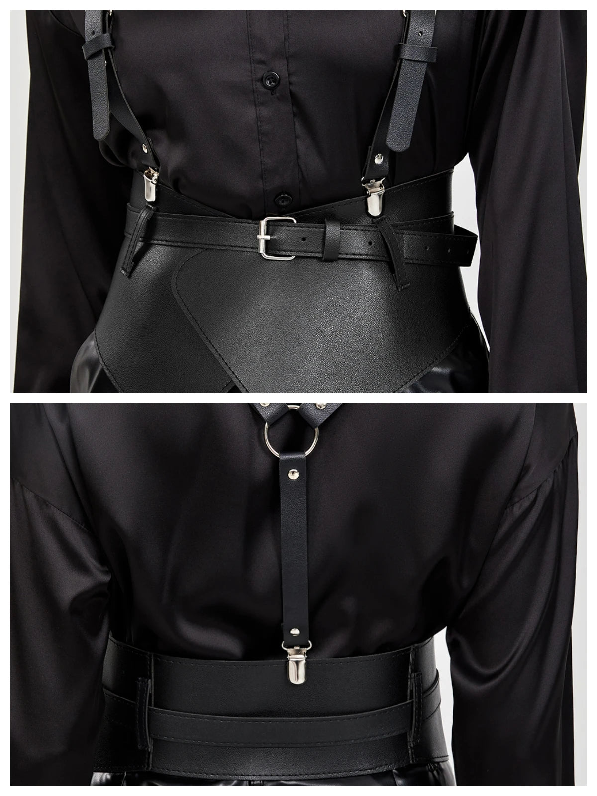 Gusion - PU Leather Gothic Irregular Statement Belt Harness