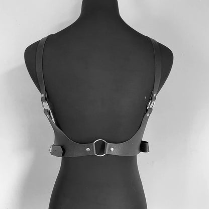 Lilith - Red/Black Goth Faux Leather Harness Strap Belts