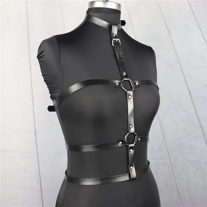 Desdemona - Gothic Chest Harness, PU Leather