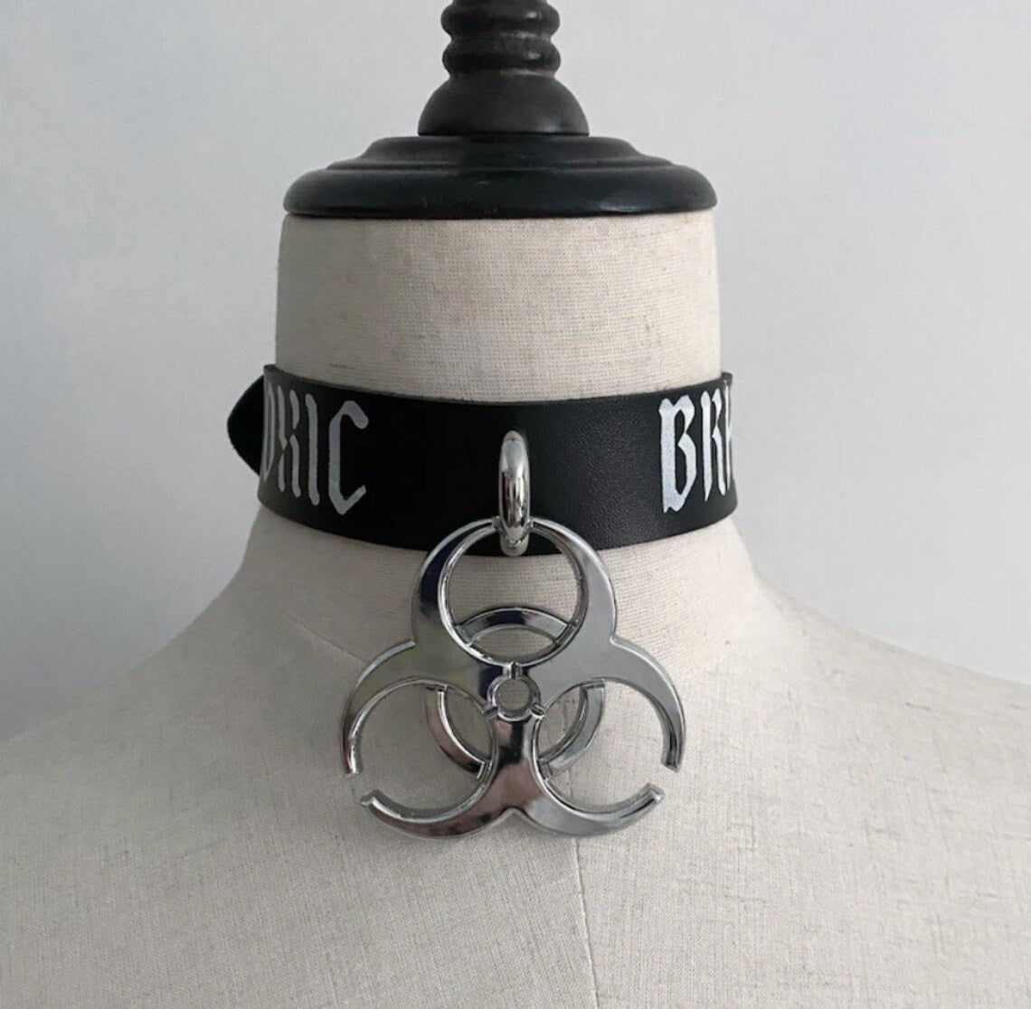 Toxic Brain Biohazard Gothic Choker Handmade