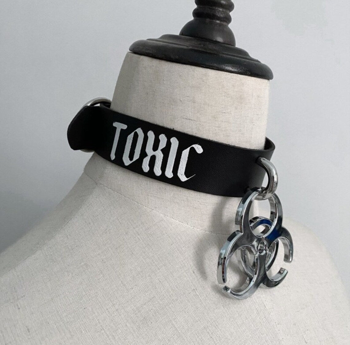 Toxic Brain Biohazard Gothic Choker Handmade