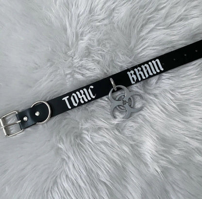 Toxic Brain Biohazard Gothic Choker Handmade