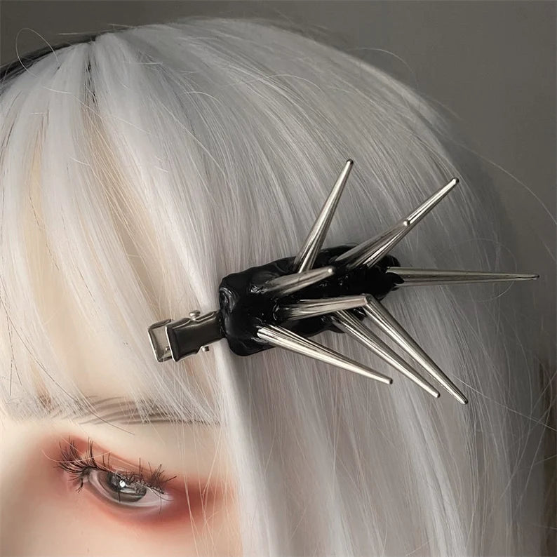 Handmade Spike Asymmetric Rivets Hairpin Techwear Hairclips