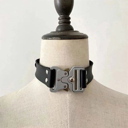 SteelShade Choker - Stainless Steel Buckle Adjustable Choker Techwear Handmade