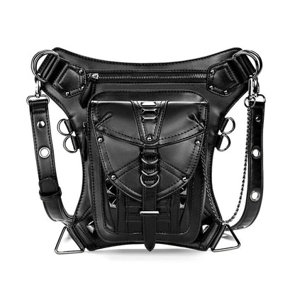 PU Leather Gothic Techwear Handmade Convertible Bag