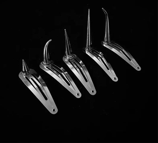 5 Pieces Punk Spike Hairpin Handmade Alloy Horn Cosplay Streetwear